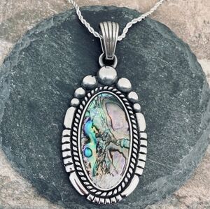 Stainless Steel Abalone Pendant - 2.5"